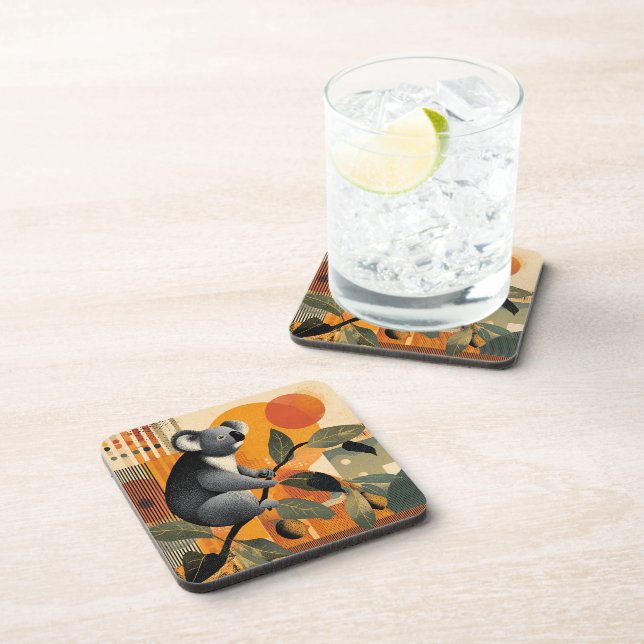 Koala Sitting in a Tree Beverage Coaster (Right Side)