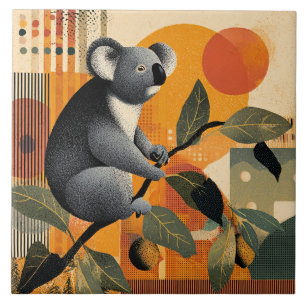 Koala Sitting in a Tree Ceramic Tile