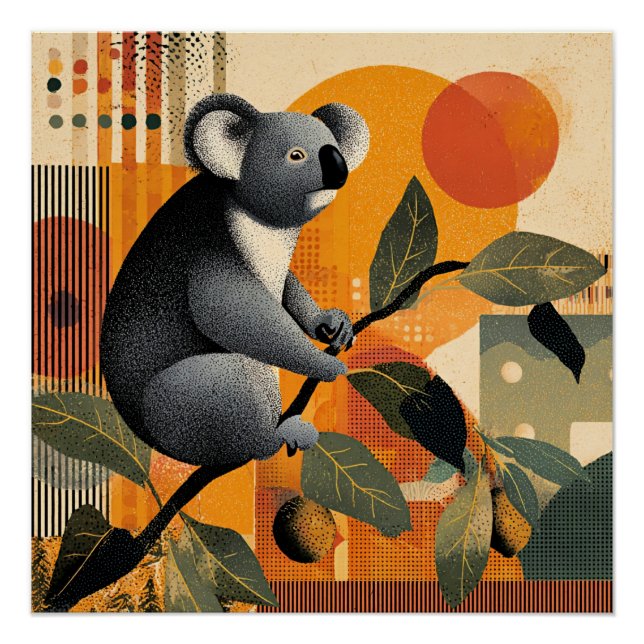 Koala Sitting in a Tree Poster (Front)