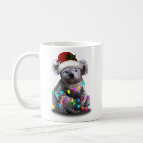 Koala Sitting With Christmas Lights Xmas Season Coffee Mug