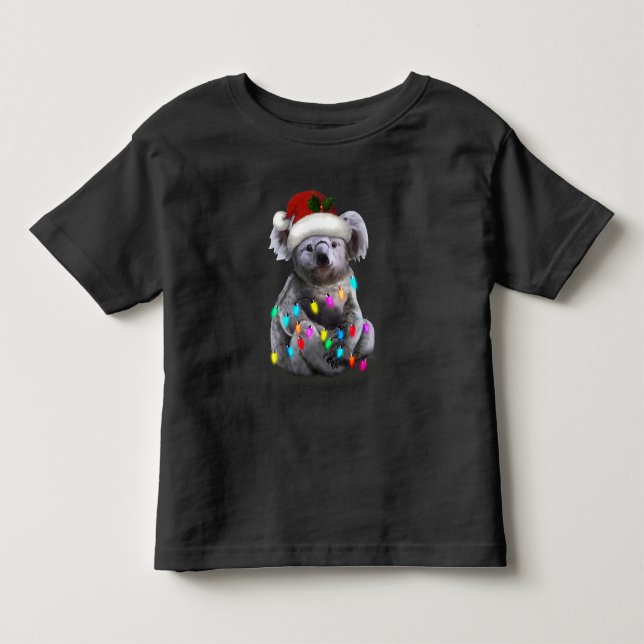 Koala Sitting With Christmas Lights Xmas Season Toddler T-shirt (Front)