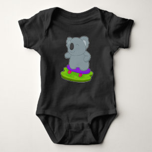 Koala Skater Skateboard Baby Bodysuit