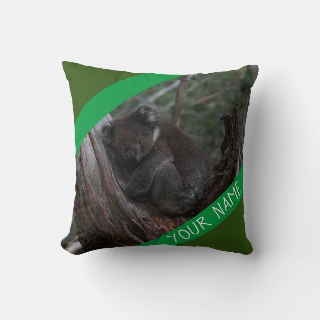 Koala Sleeping In A Tree Australia Throw Pillow (Front)