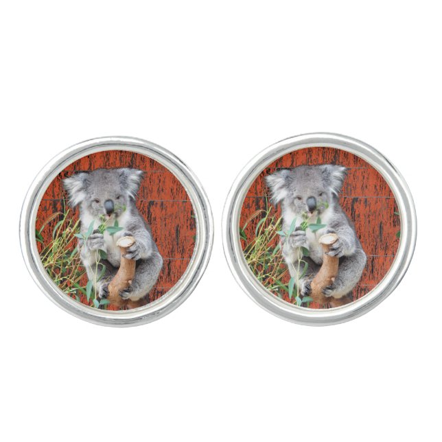Koala Snack Time Cufflinks (Front)