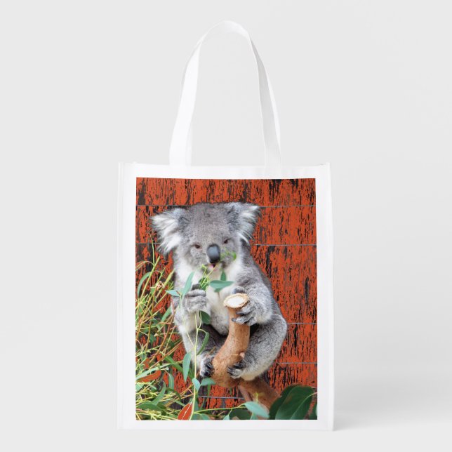 Koala Snack Time Reusable Grocery Bag (Front)