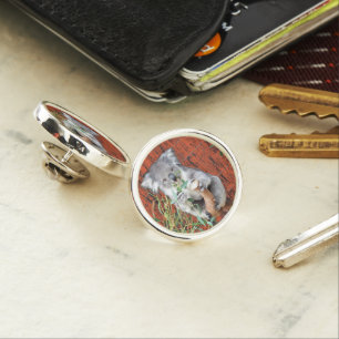 Koala Snack Time Round Lapel Pin