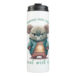 Koala Stubborn Deal With It Cute Adorable Funny Thermal Tumbler