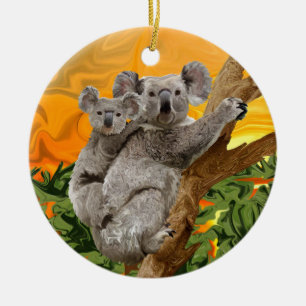 Koala Sunset Ceramic Ornament