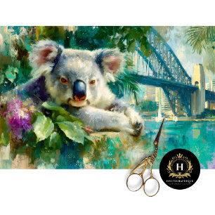 Koala & Sydney Harbour Bridge Decoupage Tissue Paper