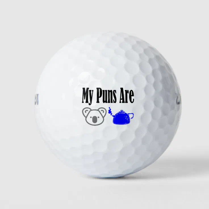 Koala Tea Puns Dad Joke Pun Golf Balls Zazzle