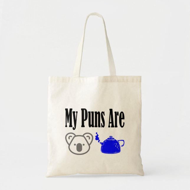 Koala Tea Puns Dad Joke Pun Tote Bag (Front)