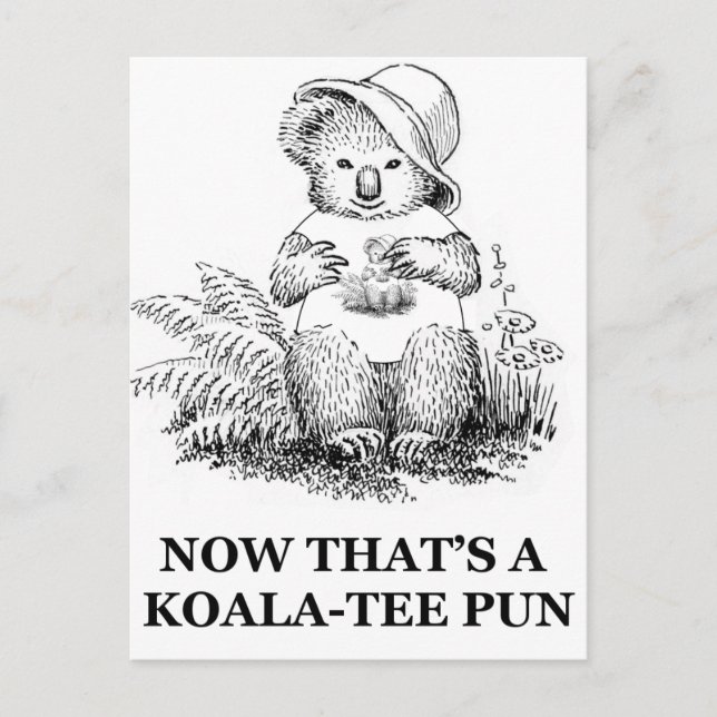 Koala-tee Pun Postcard (Front)