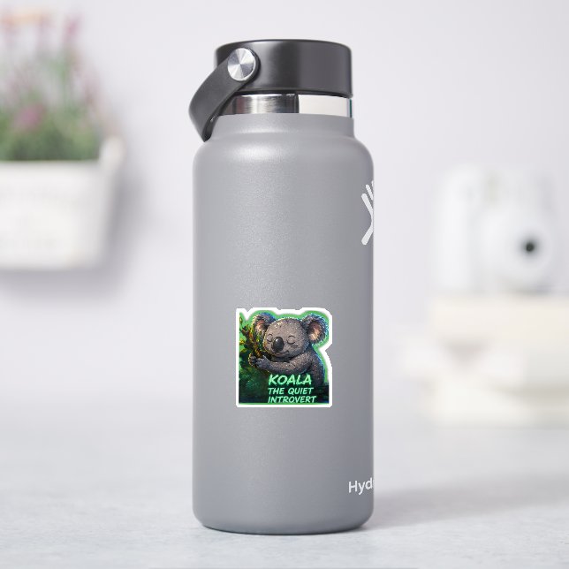 Koala The Quiet Introvert | Cute Minimalis Sticker (HydroFlask)