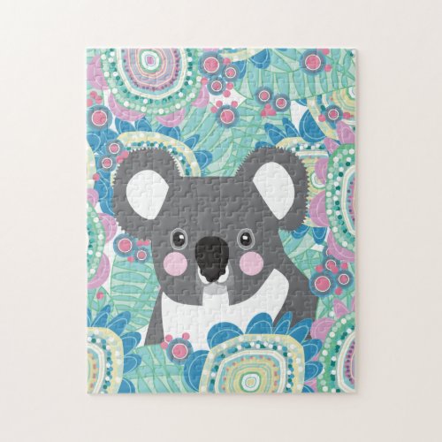 Koala Tropical Bloom Jigsaw Puzzle