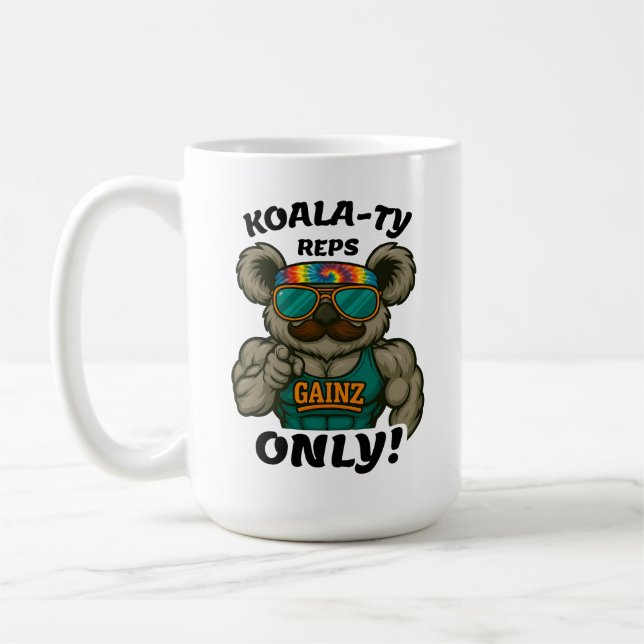 Koala-ty Reps Only – Funny Koala Gym Workout Coffee Mug (Left)