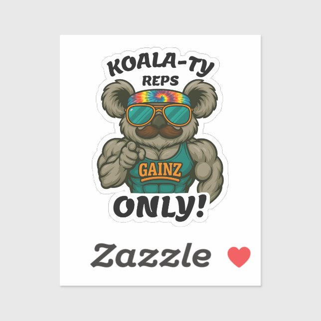 Koala-ty Reps Only – Funny Koala Gym Workout Sticker (Sheet)