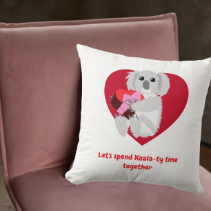 Koala-ty time together throw pillow