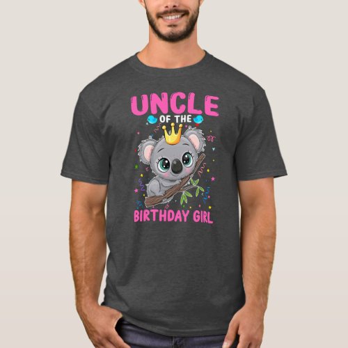 Koala Uncle Of The Birthday Girl Koala Theme T_Shirt