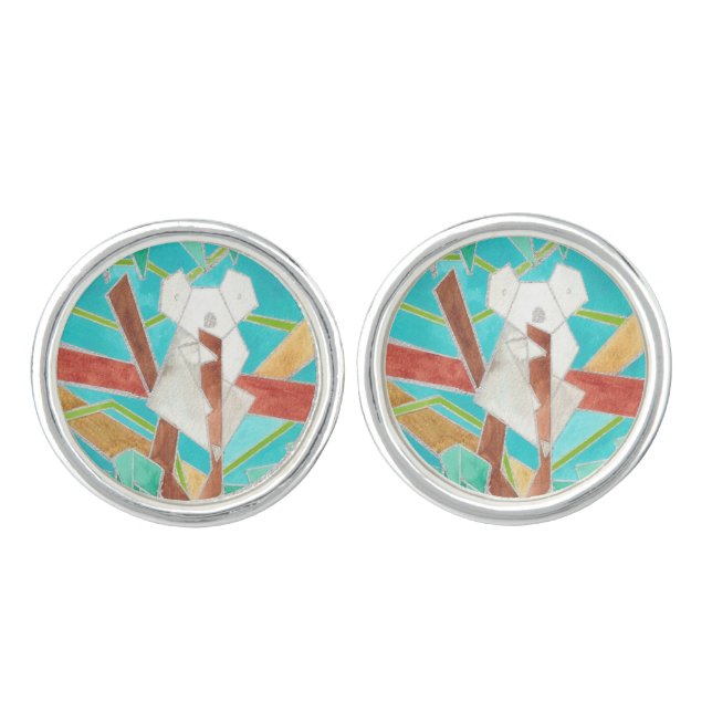 Koala Watercolor Art Cufflinks (Front)