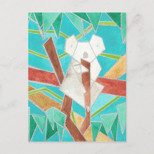 Koala Watercolor Art Postcard