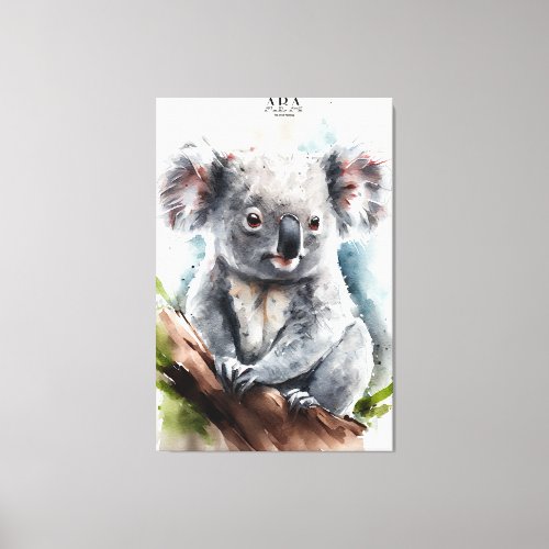 Koala _Watercolor Paint_Stretched Canvas Print