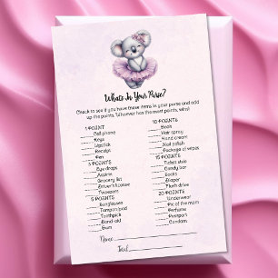 Koala What's In Your Purse Baby Shower Game Card