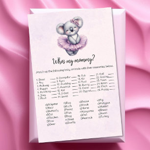 Koala Who's My Mommy Baby Shower Game Card