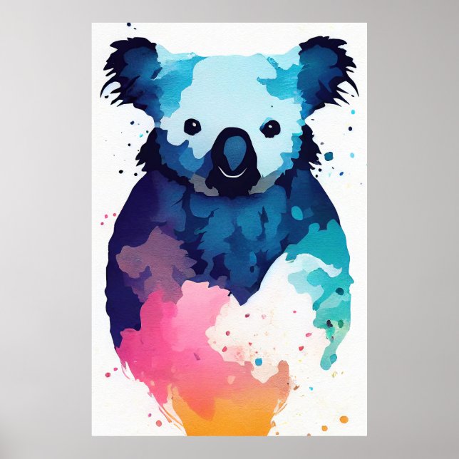 Koala Wild Nature Animal Color Art Painting Poster (Front)