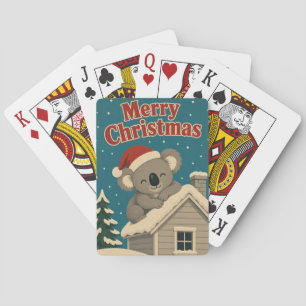 Koala Winter Roof Animal Christmas Poker Cards