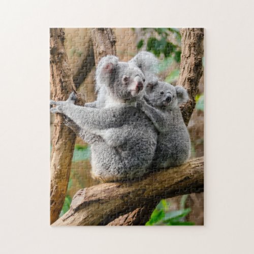 Koala with Baby in a Tree in Australia Jigsaw Puzzle