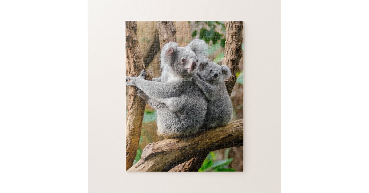 Koala with Baby in a Tree in Australia Jigsaw Puzzle ...