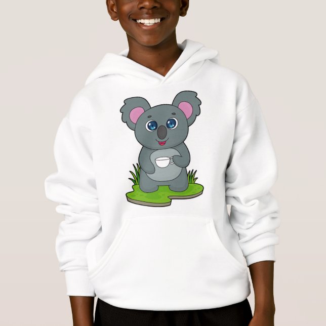 Koala with Coffee cup Hoodie (Front)