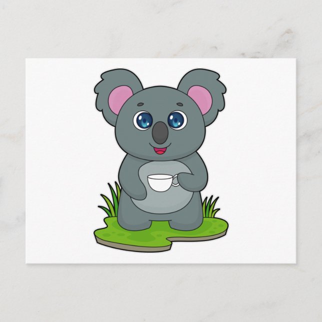 Koala with Coffee cup Postcard (Front)