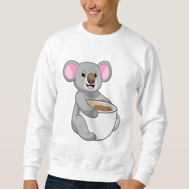 Koala with Coffee Cup Sweatshirt (Front)