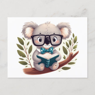 Koala with glasses postcard