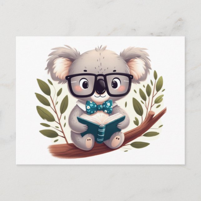 Koala with glasses postcard (Front)