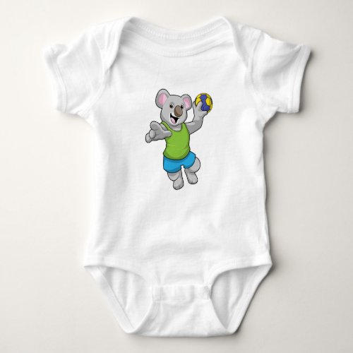 Koala with Handball Sports Baby Bodysuit