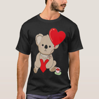 Koala With Heart Balloon Valentines Day Love Boys T-Shirt