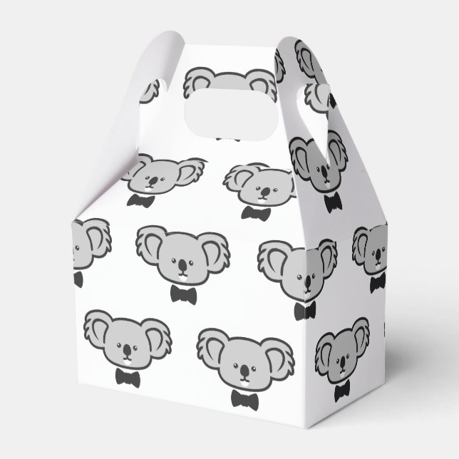 Koala with tie favor boxes (Front Side)