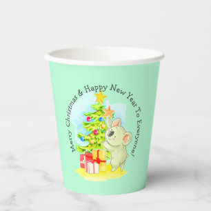 Koala with Tree, Australian Christmas Party Paper Cups