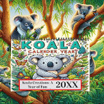 Koala Wonders: A Year of Fun 2025/2026 Calendar<br><div class="desc">Explore a year of fun with Koala Wonders: This colorful 2025/2026 calendar is filled with adorable koalas in various playful scenes, just waiting to looked at. From koalas hanging in trees to those exploring the forest floor, each month brings a fresh, exciting design. With bold outlines and fun illustrations, children...</div>