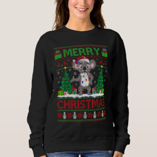 Koala   Xmas Tree Lights Ugly Santa Koala Christma Sweatshirt