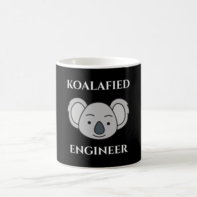 Koalafied Engineer Cute Koala Funny Job Pun Coffee Mug (Center)