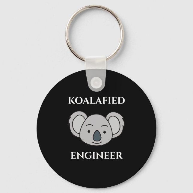 Koalafied Engineer Cute Koala Funny Job Pun Keychain (Front)