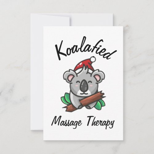 Koalafied Massage Therapy Card