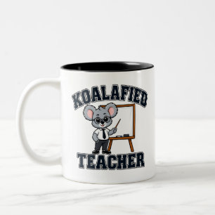 Koalafied Teacher Funny Educator Assistant Quote Two-Tone Coffee Mug