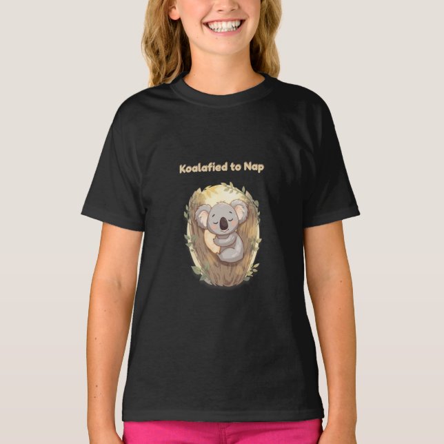 "Koalafied to Nap – Cute Sleepy Koala T-Shirt" T-Shirt (Front)