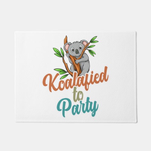 Koalafied to Party Qualified Pun Cute and Funny Ko Doormat