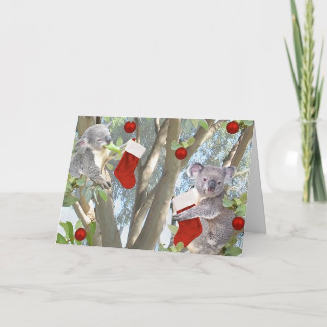 Koalas Christmas Greeting Card (Front)