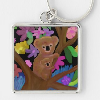 Koalas in the Outback Keychain